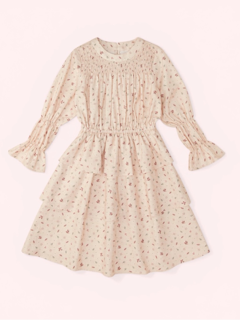 The Sunday Collective Girls' Organic Woodland Floral Long-Sleeve Dress Size 3